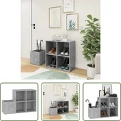 Szafki na buty - The Living Store Szafka na buty do przedpokoju betonowa szara 105x35,5x70 cm materiał drewnopochodny - miniaturka - grafika 1