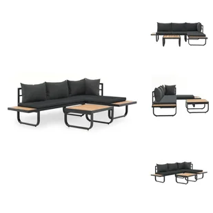 vidaXL 2-częściowa narożna sofa ogrodowa z poduszkami z aluminium WPC - Sofy ogrodowe - Sofy ogrodowe - miniaturka - grafika 1