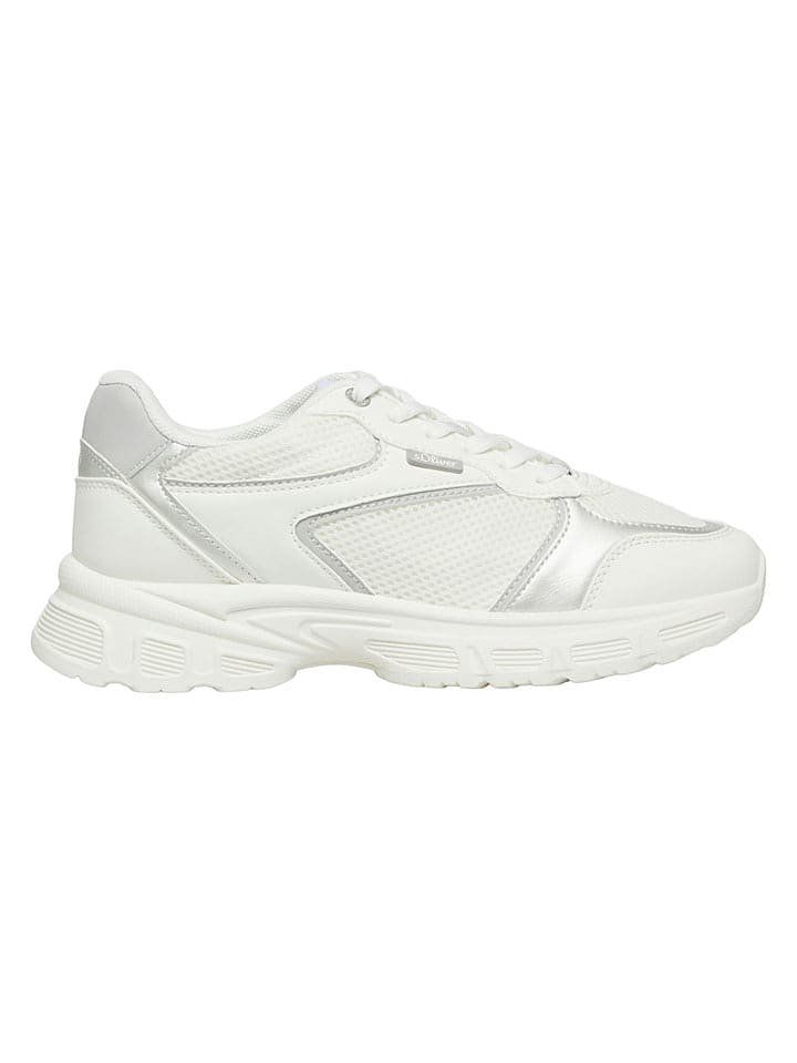 s.Oliver Sneakersy w kolorze srebrno-białym