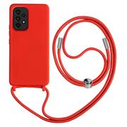 Etui i futerały do telefonów - Samsung Galaxy A52 / A52s Etui ze smyczą Półsztywne 80cm Czerwone - miniaturka - grafika 1