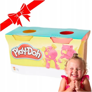 POJEMNIKI Z CIASTOLINĄ PLAYDOH 2SZT ZESTAW CIASTOLINA RÓŻOWA ŻÓŁTA 2 TUBY - Masy plastyczne - miniaturka - grafika 1