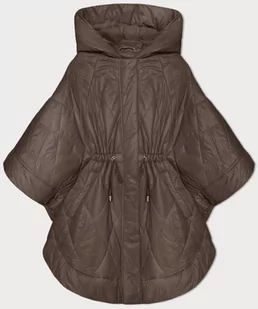 Kurtka typu ponczo cappuccino (P3-6911-305) - MINORITY - Kurtki damskie - miniaturka - grafika 1