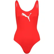 Stroje kąpielowe - Kostium kąpielowy damski Puma Swim Women Swimsuit 1P czerwony-L - miniaturka - grafika 1