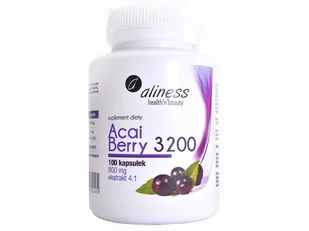 Aliness Acai Berry 3200 - 100kaps - Spalacze tłuszczu - miniaturka - grafika 1