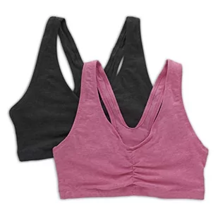 Hanes Biustonosz damski (2 sztuki), Żwir szary wrzosowy/różowy moc wrzosowy, S - Biustonosze - miniaturka - grafika 1