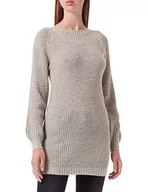 Sukienki - ONLY Damska sukienka JDYWHITNEY Megan L/S Boat Dress KNT NOOS sukienka, cement/szczegóły: W Black PLY, XXL - miniaturka - grafika 1