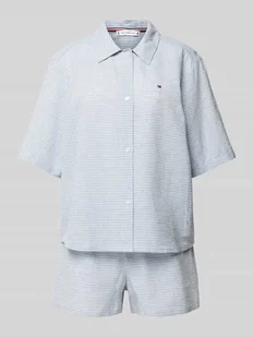 Piżama z mieszanki lnu i bawełny ze wzorem w paski - Bielizna nocna - miniaturka - grafika 1