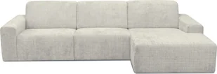 Sofa narożna Nemo, sofa z funkcją spania i pojemnikiem na pościel, sofa rozkładana na nóżkach, sofa w tkaninie strukturalnej, sofa rozkładana w kolorze: beżowym - Pościel - miniaturka - grafika 1