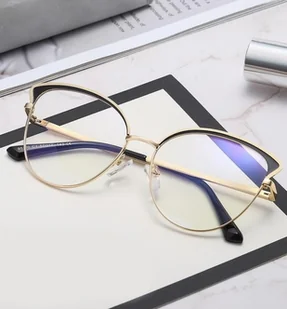 Okulary kocie do komputera damskie z filtrem BLUE Light zerówki Flex 25100A - Okulary korekcyjne, oprawki, szkła - miniaturka - grafika 1