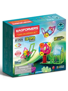 MAGFORMERS 27-częściowy zestaw magnetyczny "Twinkling Garden Set" - 3+ - Klocki - miniaturka - grafika 1