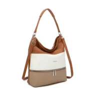 Torebki damskie - Torebka Damska Shopper Worek A4 LUIGISANTO Beżowa Biała Brązowa - miniaturka - grafika 1