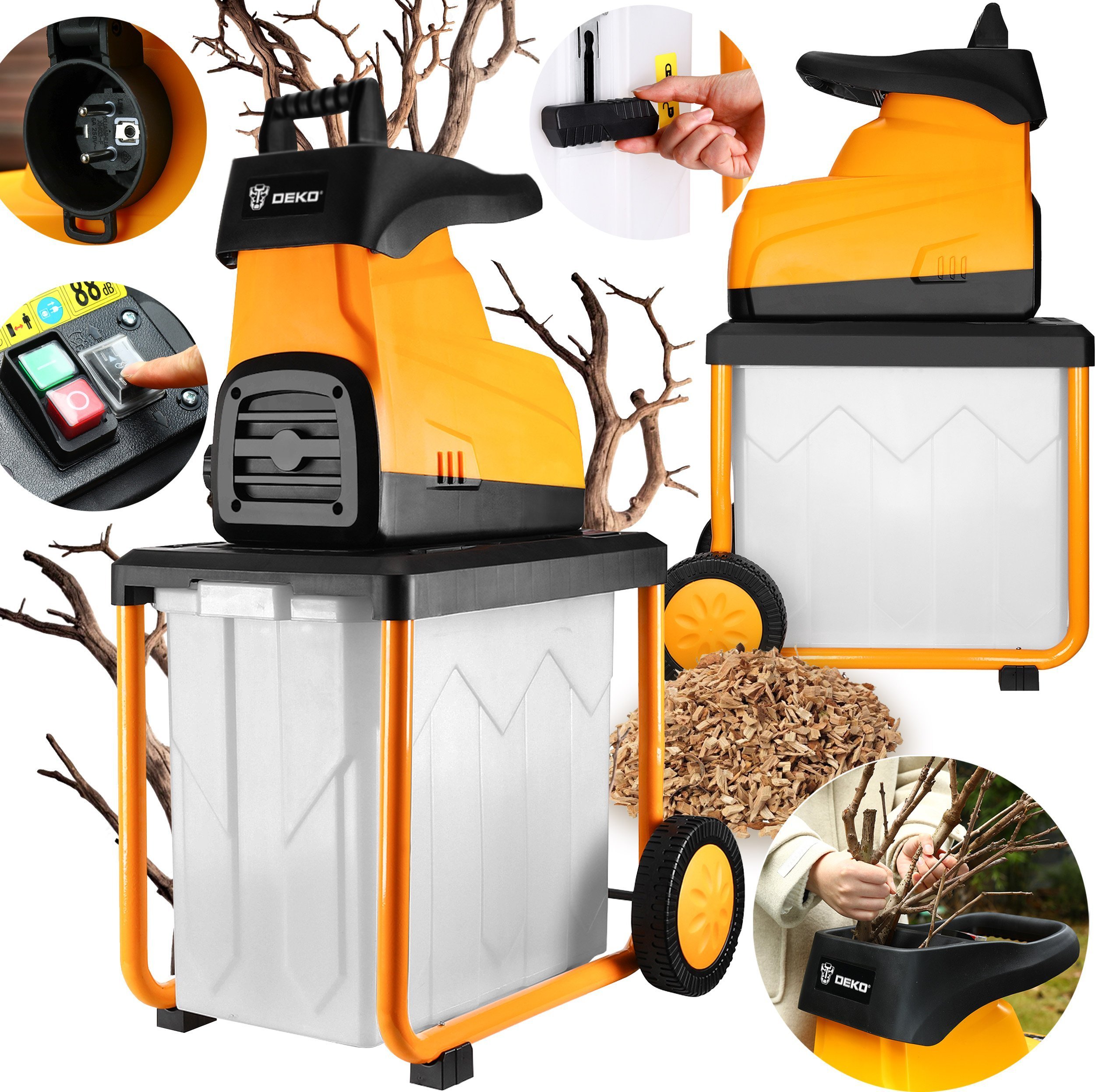 Deko DKSH45A28 Rozdrabniacz do gałęzi 2800W