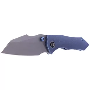 Nóż składany WE Knife High-Fin Blue Titanium, Gray Stonewashed CPM 20CV by Gavko Knives (WE22005-3) - Noże - miniaturka - grafika 2