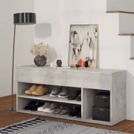 Szafki na buty - Ławka na buty beton szara 105x30x45 cm materiał drewnopochodny - miniaturka - grafika 1