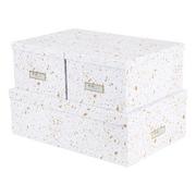 Pudła i pojemniki do przechowywania - Zestaw 3 pudełek w biało-złotym kolorze Bigso Box of Sweden Inge - miniaturka - grafika 1