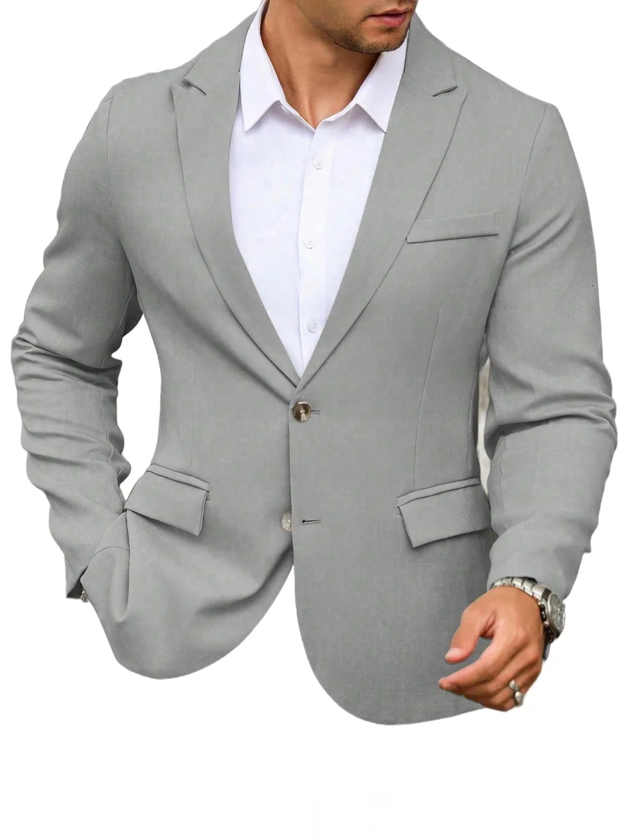 SHEIN SZARA MĘSKA MARYNARKA SLIM Z ELEGANCKIM KROJEM XL 1MA