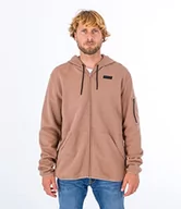 Bluzy męskie - Hurley Męska bluza Baseline Zip Fleece, szarobrązowa (taupe), XXL, szarobrązowy, XXL - miniaturka - grafika 1