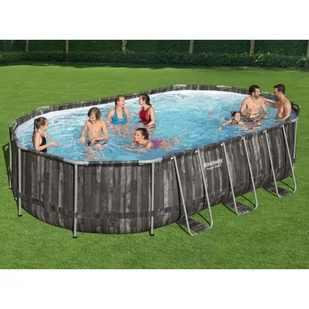Lumarko Basen Power Steel z akcesoriami, owalny, 488 x 305 x 107 cm - Baseny ogrodowe - miniaturka - grafika 1
