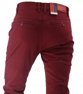 Spodnie męskie - Spodnie Bordowe Proste Wizytowe L32 W42 - grafika 1
