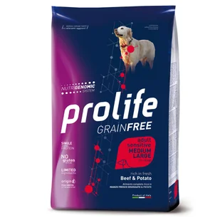Dog Prolife Grain Free Wołowina i ziemniaki - 10 kg - Sucha karma dla psów Dog Prolife Grain Free Wołowina i ziemniaki - 10 kg - Sucha karma dla psów - miniaturka - grafika 1