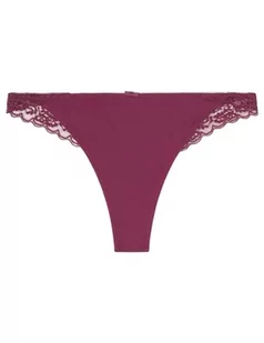 Women'secret Stringi Mikrofibra Koronka Granat, Różowy, S - Majtki damskie - miniaturka - grafika 1