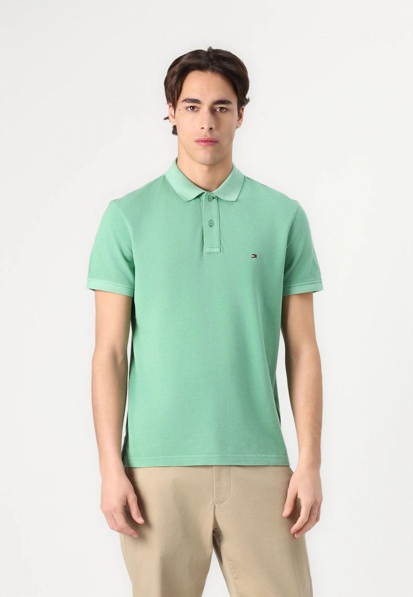 polo uomo tommy hilfiger mw0mw34757 grmt dye l3j fprt green