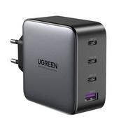 Ładowarki do telefonów - Ładowarka sieciowa UGREEN CD226, 3x USB-C, 1x USB-A, GaN, PD3.0, QC4+, 100W, Kabel 1.5m (szary) - miniaturka - grafika 1