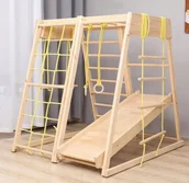 Place zabaw - Plac Zabaw Drewniany Dla Dzieci Do Domu Domowy Dziecięcy 112X120X120 Cm 7W1 - miniaturka - grafika 1