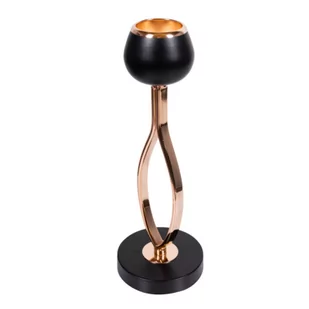 Świecznik metalowy 29 cm czarno-złoty - Świeczniki - miniaturka - grafika 1