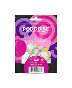 Staleks Pro Expert PDFS-20-240W Nakładki Jednorazowe Do Pododisc M Gradacja 240 50 Sztuk Białe - Frezarki do paznokci - miniaturka - grafika 1