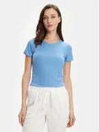 Koszulki i topy damskie - ONLY T-Shirt Emma 15201206 Niebieski Regular Fit - miniaturka - grafika 1