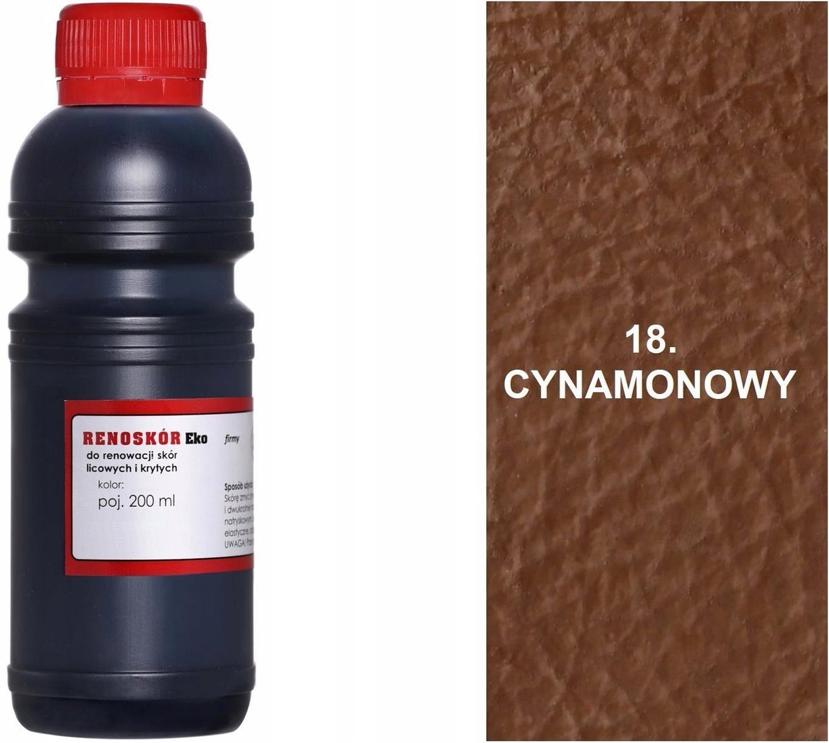 G12-91 CYNAMONOWY 18 RENOSKÓR FARBA DO RENOWACJI SKÓRY LICOWEJ LAKIER PŁYN