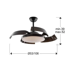 Schuller Valencia Wentylator sufitowy Enzo LED ściemniany CCT czarny - Wentylatory sufitowe - miniaturka - grafika 2