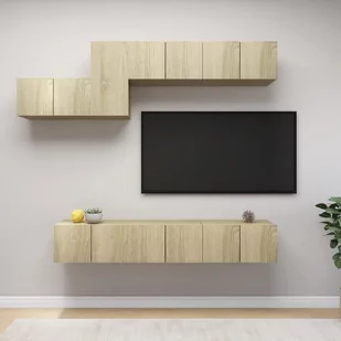 Lumarko 7-cz. zestaw szafek TV, dąb sonoma, płyta wiórowa - Szafki RTV - miniaturka - grafika 1