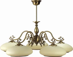 Lampa wisząca Solar Lampa z mosiądzu Róża 5 płomienna - Lampy sufitowe - miniaturka - grafika 1