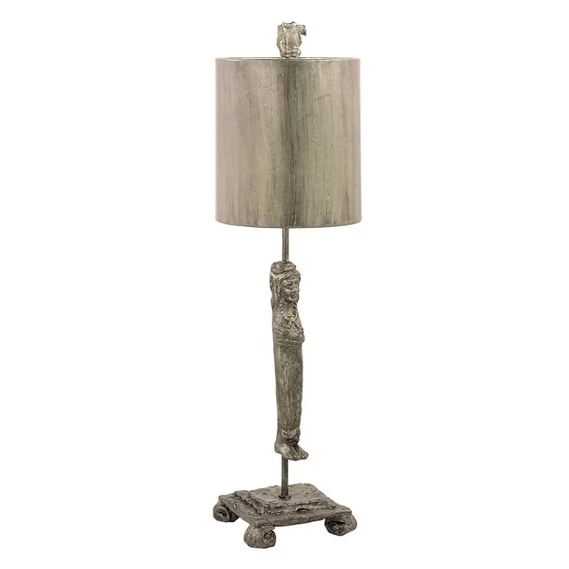 Elstead Lighting Caryatid Silver Table Lamp FB/CARYATID-S Elstead lampa stołowa abażurowa stylowa FB/CARYATID-S)
