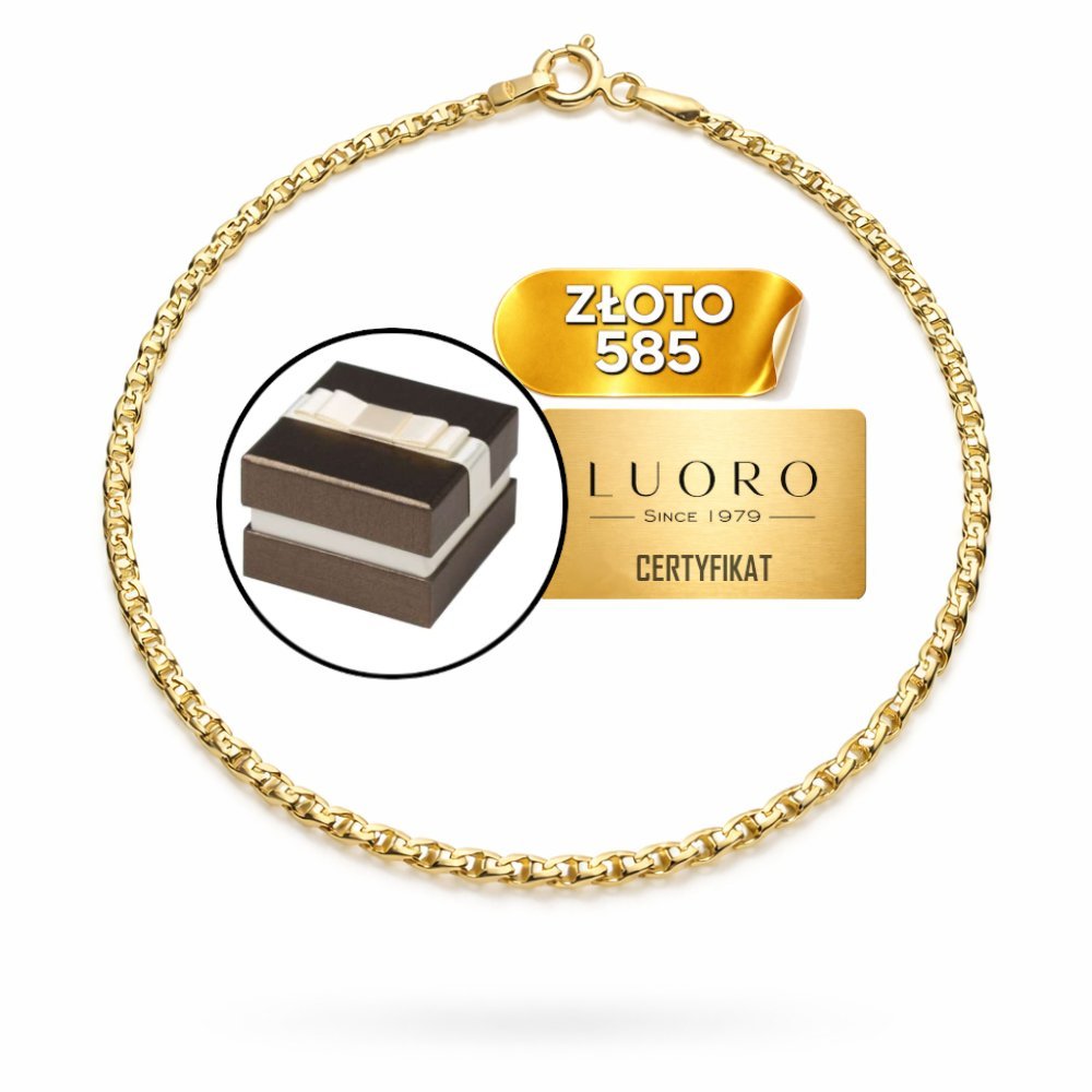 BRANSOLETKA ZŁOTA 585 14K SPLOT GUCCI ŻÓŁTE ZŁOTO ELEGANCKA 18 CM