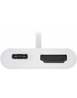 Złącza, przejściówki, adaptery - goobay USB-C adapter HDMI 4k60Hz + PD white - miniaturka - grafika 1