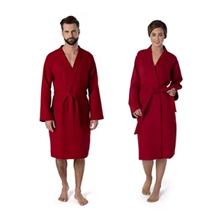 Szlafroki damskie - Möve Kimono Homewear szlafrok z waflowego materiału pique, czerwony, L 276120663075_L - grafika 1