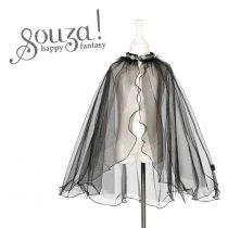 Czarny kostium peleryna tiulowa Julietta 5-7 lat - Zabawy w naśladowanie dorosłych - miniaturka - grafika 1