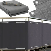 Markizy - Osłona Balkonowa 500X80 Na Balkon Taras Mata Pe Szara - miniaturka - grafika 1