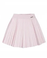 Spódnice - Guess Różowa Plisowana Spódniczka Dziecięca Z Metalową Etykietą 118-122 Gna - miniaturka - grafika 1