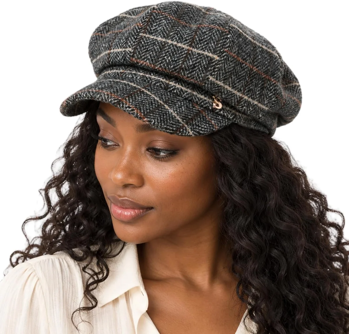 DAMSKI BERET Z DASZKIEM FASON BALONOWY STYL VINTAGE