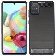 Etui i futerały do telefonów - cofi1453® Silicone Case Bumper Carbon kompatybilny z SAMSUNG GALAXY A71 A715F Etui TPU Miękkie etui na telefon komórkowy Pokrowiec ochronny Czarny - miniaturka - grafika 1