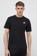 Koszulki męskie - adidas t-shirt bawełniany kolor czarny gładki - miniaturka - grafika 1