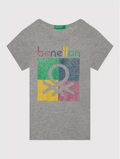 Koszulki dla chłopców - Benetton United Colors Of T-Shirt 3096C1539 Szary Regular Fit - grafika 1