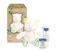 Kosmetyki kąpielowe dla dzieci - Mustela zestaw kosmetyków dla dzieci krem do twarzy Cold Cream 40 ml + sztyft ochronny 9,2 g + pluszowy miś - miniaturka - grafika 1
