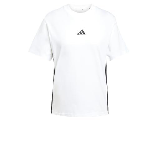 adidas Damska koszulka bawełniana Essentials z 3 paskami L biały/czarny