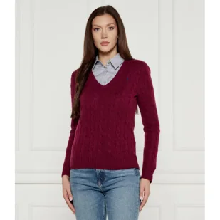 POLO RALPH LAUREN Wełniany sweter KIMBERLY | Regular Fit | z dodatkiem kaszmiru - Swetry damskie - miniaturka - grafika 1