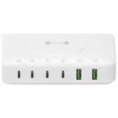 Ładowarki do telefonów - 4smarts Stacja ładująca 7w1 100W          z ładowaniem bezprzewodowym biały/white 540570 - miniaturka - grafika 1